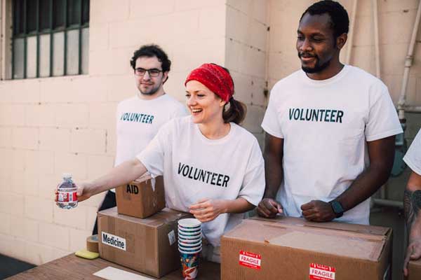 volunteers at non-profit